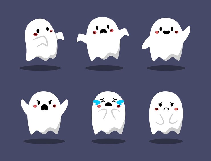 schattige illustratie van een geest voor halloween spooky illustratie collectie sjabloon