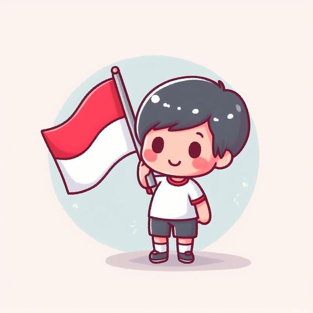 schattige jongen met Indonesische vlag