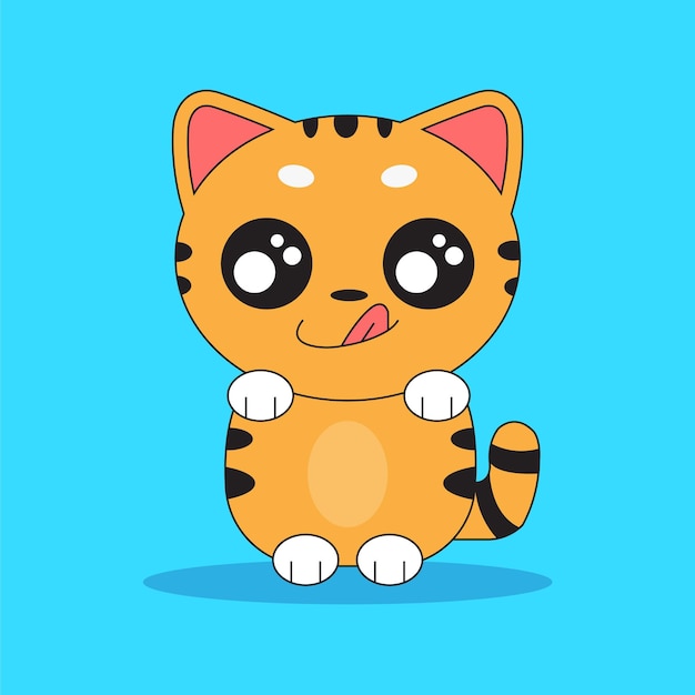 Schattige kat cartoon vector pictogram illustratie en dier pictogram concept