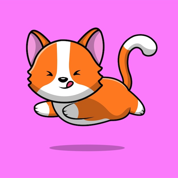 Schattige Kat Cartoon Vector Pictogram Illustratie