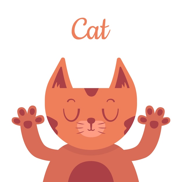 Schattige kat cartoon vectorillustratie