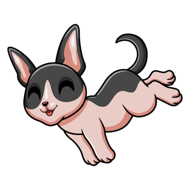 Schattige kat cornish rex cartoon