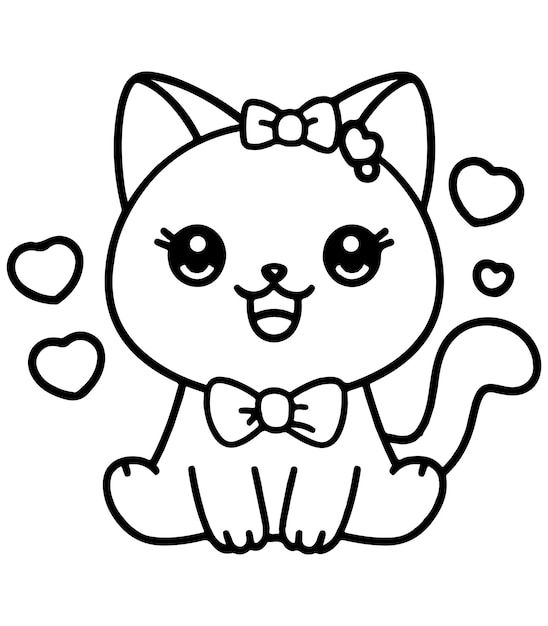 schattige kat kleurpagina