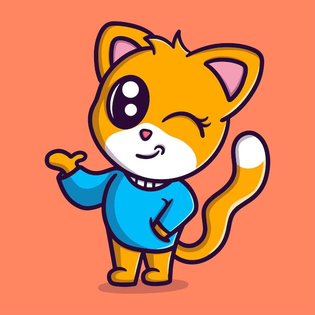 Schattige kat met zoetere cartoon vector pictogram illustratie