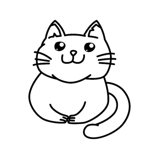 Schattige kat vector illustratie lijn kunststijl