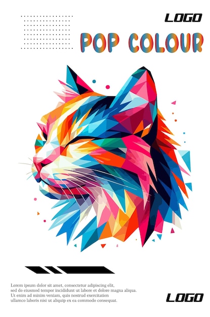 Vector schattige kat wpap pop kleur