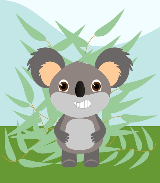 Schattige kawaii kleine koala karakter illustratie