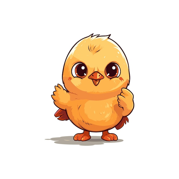 schattige kip blij sticker Vector kleur cartoon