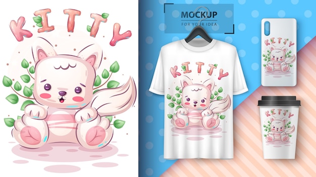Schattige kitty stoel poster en merchandising