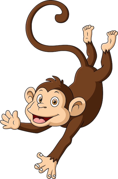Schattige kleine aap cartoon op witte achtergrond