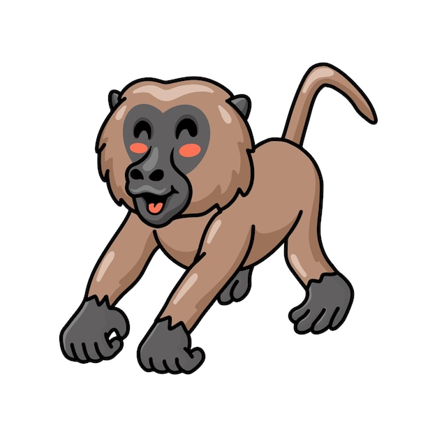 Vector schattige kleine baviaan aap cartoon