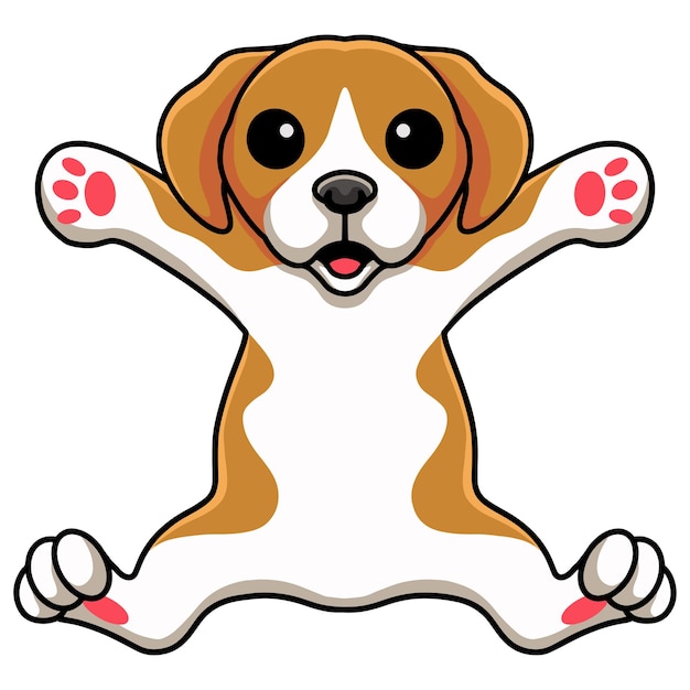 Schattige kleine beagle hond cartoon poseren