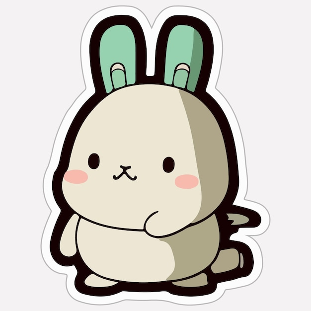 Schattige kleine Bunny Sticker Vector illustratie