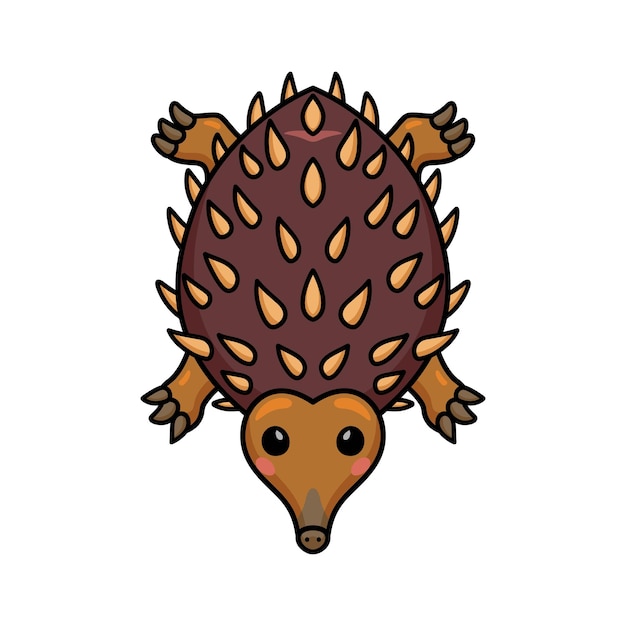 Vector schattige kleine echidna stripfiguur