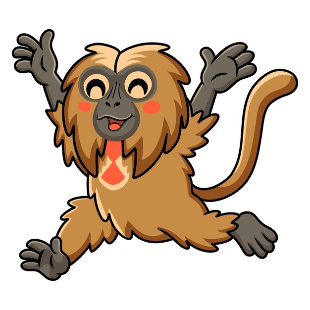 Schattige kleine gelada aap cartoon rennen
