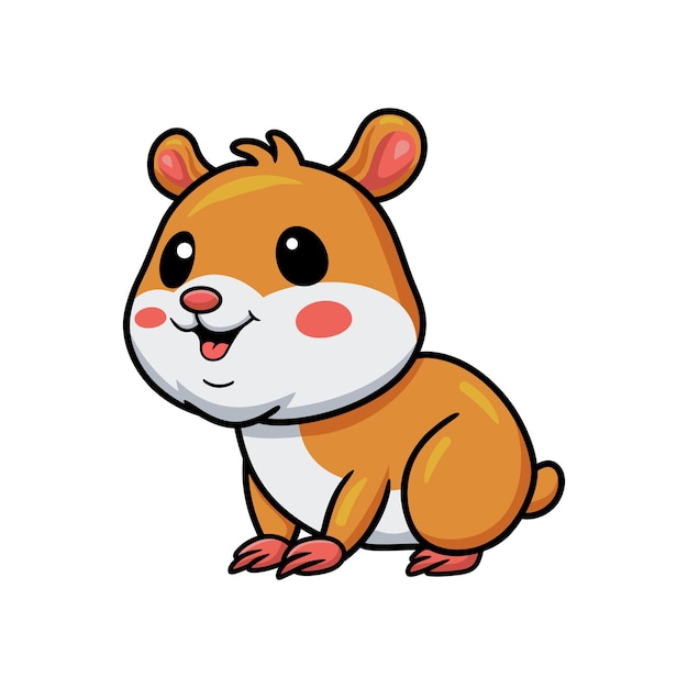 Vector schattige kleine hamster stripfiguur