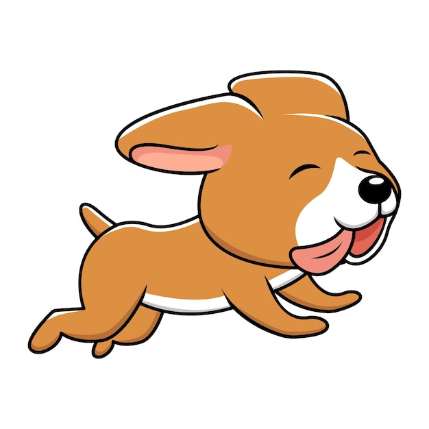 Vector schattige kleine hond met cartoon vectorillustratie