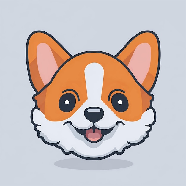 Schattige kleine hond of puppy hoofd kawaii karakterstijl Cartoon straat dier pictogram ontwerp Vector