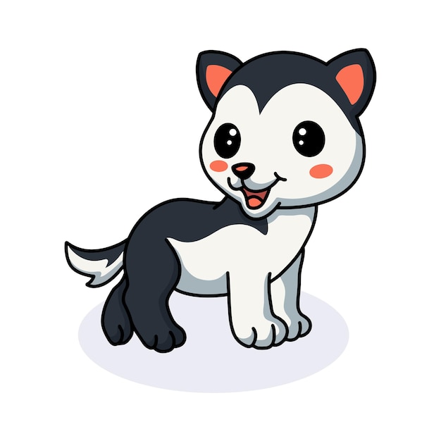 Schattige kleine husky honden cartoon