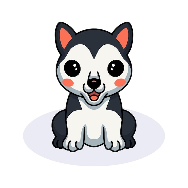 Schattige kleine husky honden cartoon