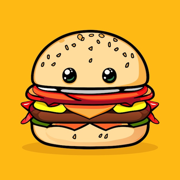 Schattige kleine jongen hamburger cartoon vector pictogram illustratie voedsel onderwijs pictogram concept geïsoleerd 2d plat