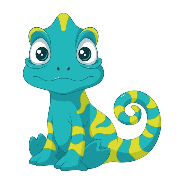 Schattige kleine kameleon. Vector cartoon afbeelding