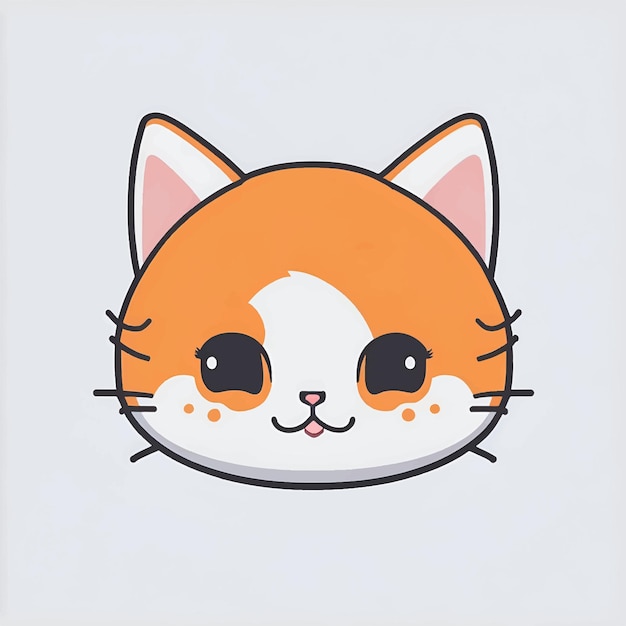 Schattige kleine kat hoofd kawaii karakterstijl Cartoon straat kitten dierlijke pictogram ontwerp Vector