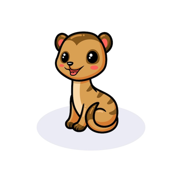 Schattige kleine meerkat cartoon zitten