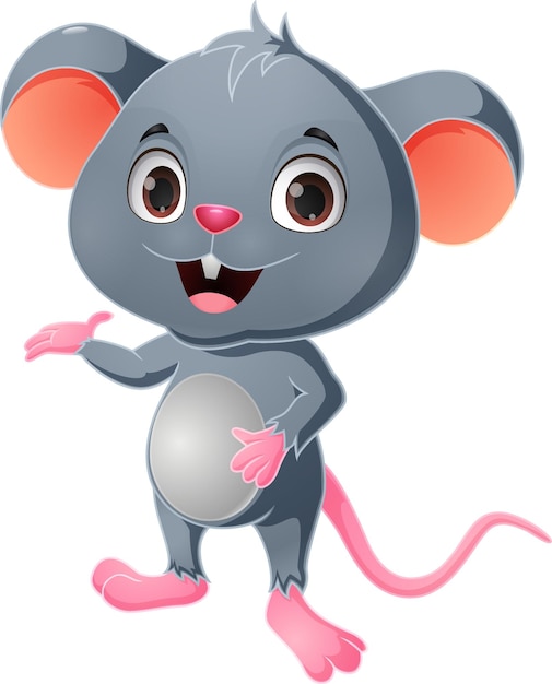 Schattige kleine muis cartoon presenteren