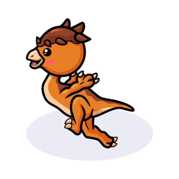 Schattige kleine pachycephalosaurus dinosaurus cartoon