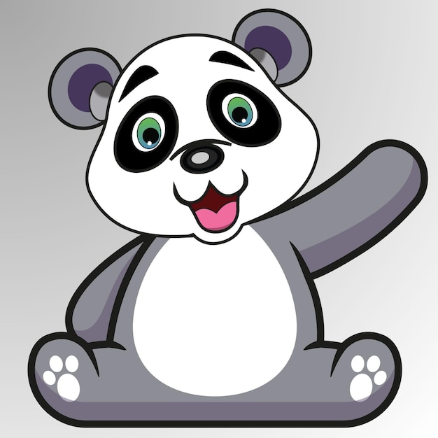 Schattige kleine panda cartoon zitten