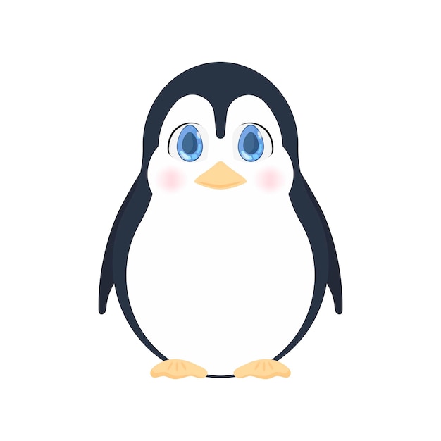 Schattige kleine pinguïn. Babypinguïn met schattige look. Voor het ontwerpen van kaarten en boeken. Vector.