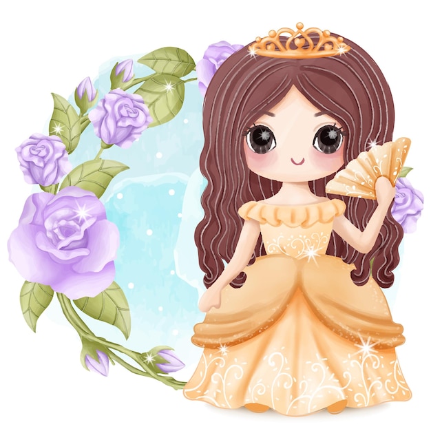 Schattige kleine prinses illustratie