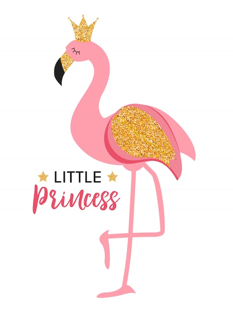 Schattige kleine prinses roze flamingo