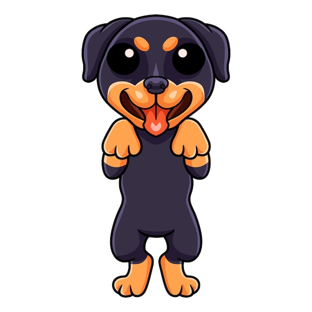 Vector schattige kleine rottweiler hond cartoon