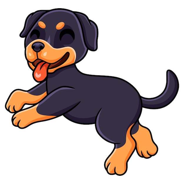 Schattige kleine rottweiler hond cartoon