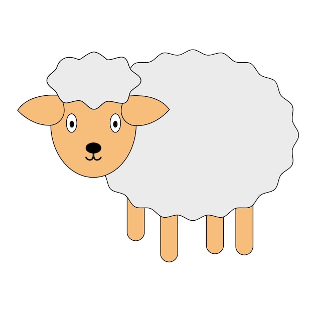 Schattige kleine schapen cartoon vectorillustratie