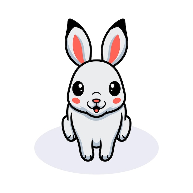 Schattige kleine witte konijnen cartoon