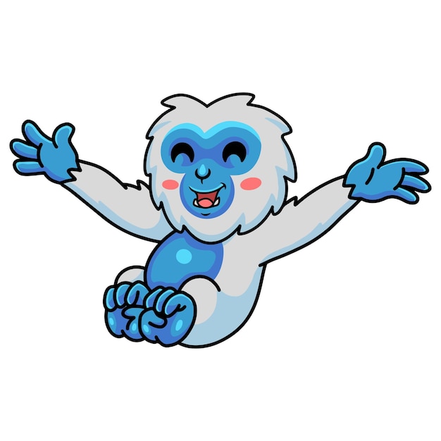 Schattige kleine yeti-cartoon poseren