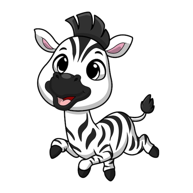 Vector schattige kleine zebra cartoon op witte achtergrond