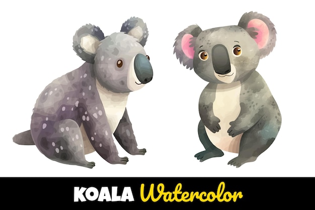 schattige koala aquarel vector illustratie