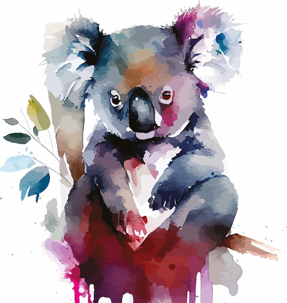schattige koala aquarel vector illustrator