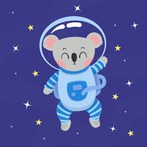 schattige koala-astronaut