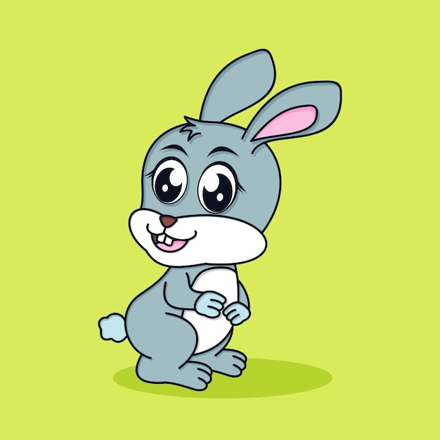 Schattige konijntje cartoon vector platte cartoon stijl dierlijke natuur pictogram concept geïsoleerd