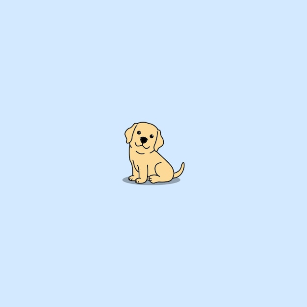 Schattige labrador retriever pup zittend cartoon vectorillustratie