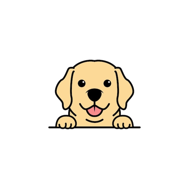 Schattige labrador retriever puppy cartoon vectorillustratie