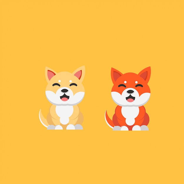 Vector schattige lachende shiba inu hond