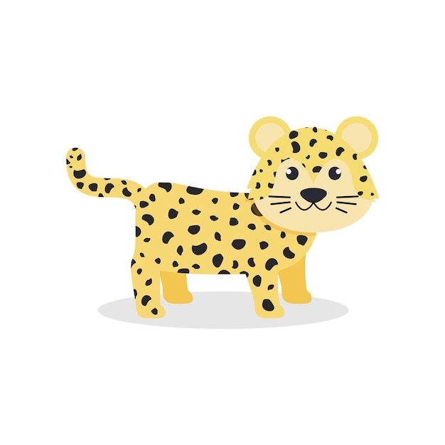 Schattige luipaard dier van Afrika vectorillustratie in een vlakke stijl