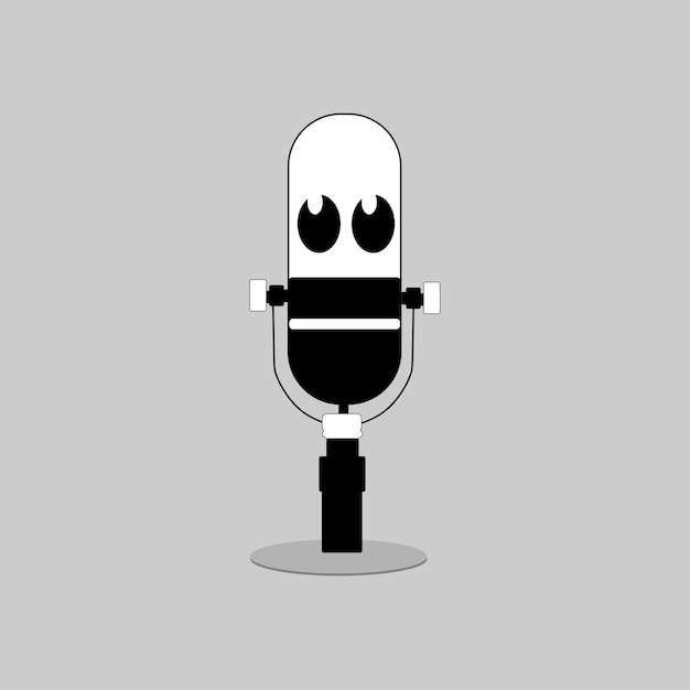 schattige microfoon cartoon mascotte illustratie vector icon