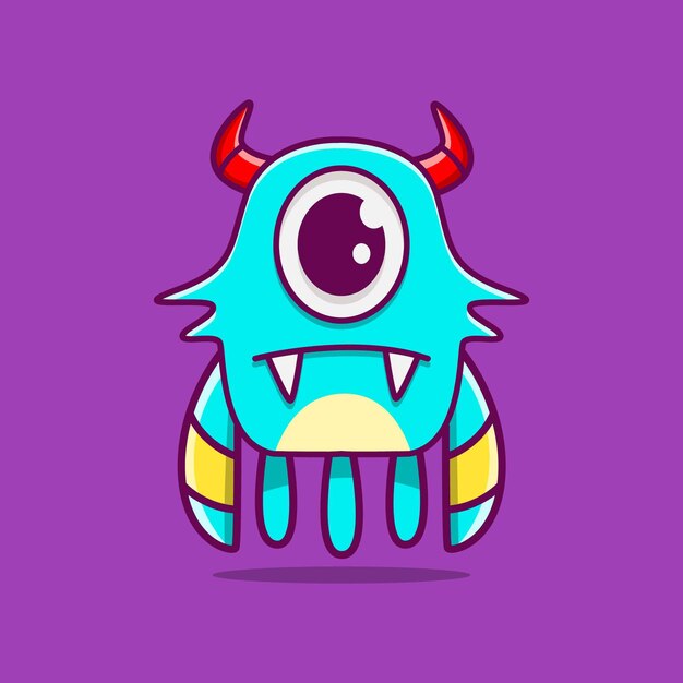 Vector schattige monster karakter doodle illustratie